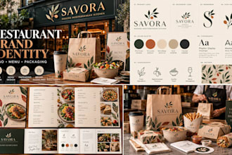 design restaurant branding, menu and packaging