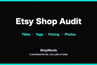 audit your etsy shop and show you exactly what to fix to get more sales