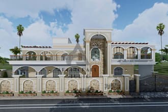 design elegant classical house architecture and 3d exterior visualization