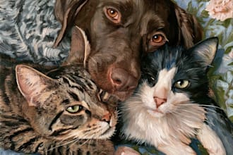 create a custom watercolor pet portrait or pet painting