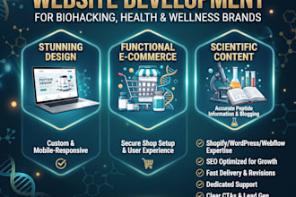 build a peptide wordpress website, supplement store or research peptide store