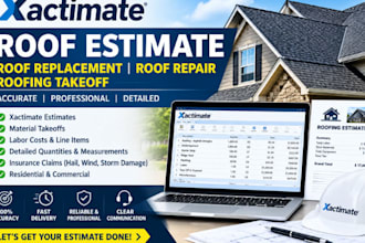 create xactimate roof estimate, roof replacement estimate, roofing takeoff