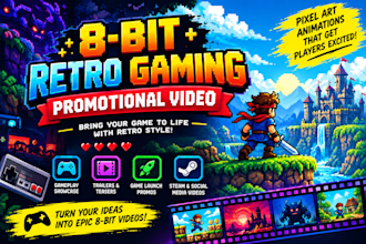 create an awesome 8 bit retro gaming promotional video