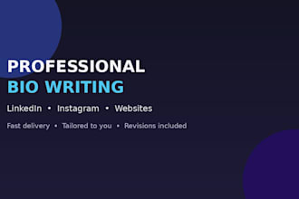 write a professional bio for linkedin or instagram