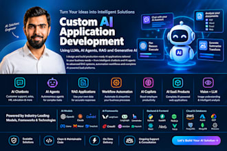 develop custom ai applications using llms, ai agents and rag