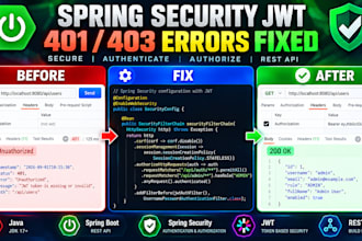 fix java spring boot bugs, rest API