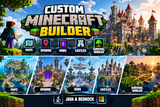 build custom minecraft maps, spawns, hubs, castles and survival worlds