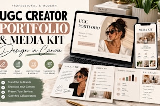 design a professional ugc creator portfolio and media kit in canva