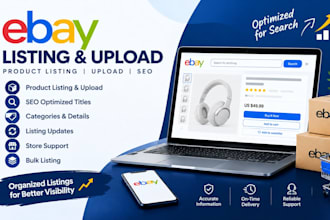 do ebay listing, ebay product upload and ebay SEO listing