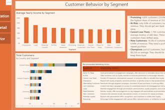 create a power bi dashboard for customer segmentation and data analysis