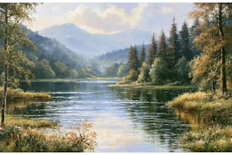 paint landscape in oil painting