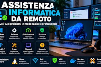 ti offro assistenza informatica da remoto per PC, windows e reti