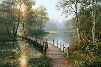 paint landscape in oil painting