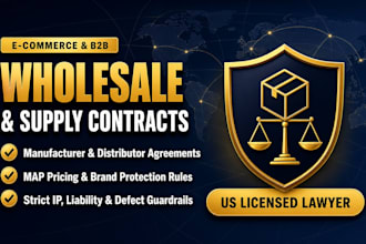 draft ecommerce wholesale and brand supply contracts as a US lawyer