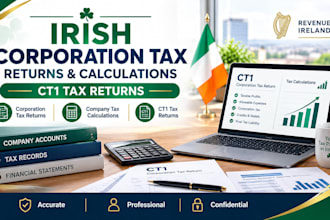 prepare irish corporation tax returns, company tax calculations, ct1 tax returns
