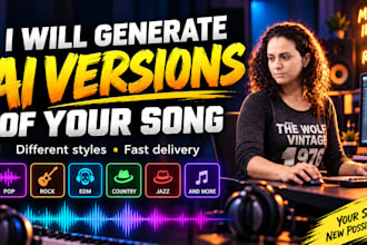 create ai music versions from your lyrics or song