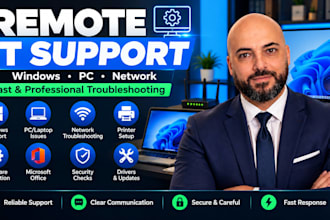 rovide remote IT support and windows troubleshooting