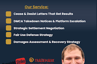 enforce trademark, copyright infringement, and negotiate settlement, US attorney