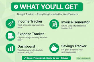 create budget tracker, expense tracker and invoice in google sheets