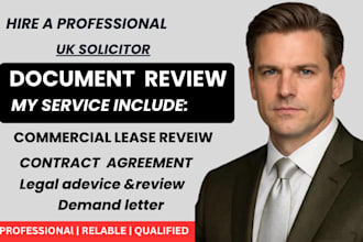 be your UK solicitor for contract agreement, demand letter and documents review