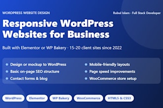 design a responsive wordpress website using elementor or wp bakery