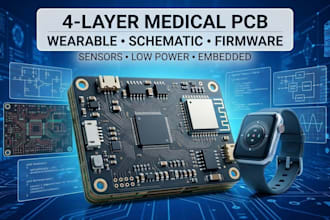 design 4 layer medical pcb, schematic, wearable and embedded firmware