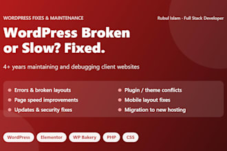 fix wordpress errors and bugs and improve website speed