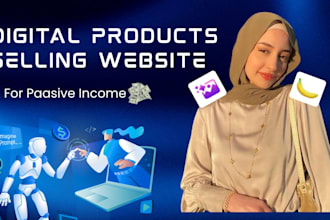 build digital downloads products selling website for passive income