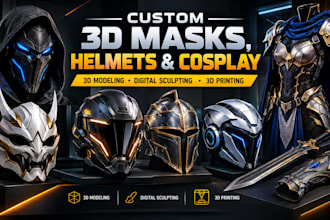 create custom 3d cosplay masks, halloween masks and helmets