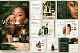 design wholesale beauty catalog for skincare cosmetics haircare brands