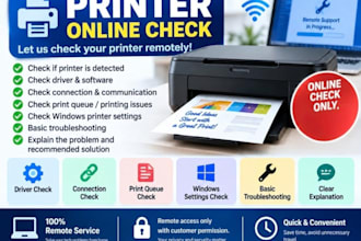 provide remote printer setup troubleshooting driver support