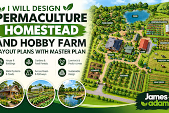 design permaculture homestead layout and hobby farm layout plan with master plan