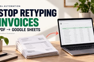 automate PDF invoice extraction to google sheets with n8n
