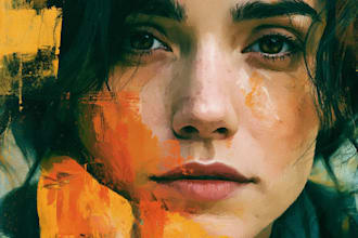 create a colorful contemporary abstract portrait illustration
