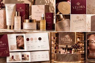 design luxury beauty brand identity, skincare branding and packaging