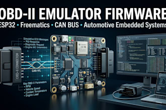 develop obd ii emulator firmware using esp32, freematics and can bus