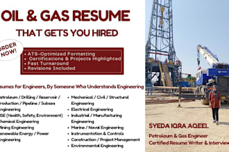 create resume for oil and gas engineers