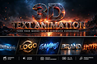 create cinematic 3d title and text animations for your videos