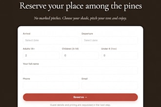 build booking workflows for campsites and small accommodation businesses