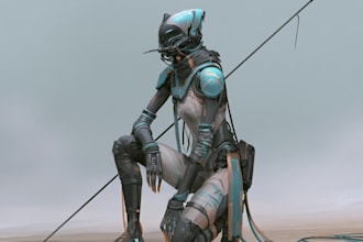 sci fi character illustration or sci fi character