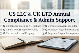 provide US llc and UK ltd annual compliance and administrative support