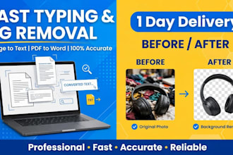 do fast typing, image to text, and background removel