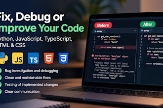 fix, debug, or improve your code, or web project