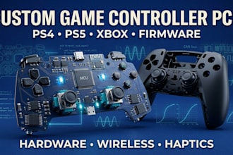 design custom ps4 ps5 xbox game controller pcb, firmware and electronics