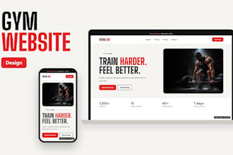 design a cinematic gym and fitness website landing page