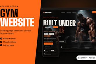 design a cinematic gym and fitness website landing page