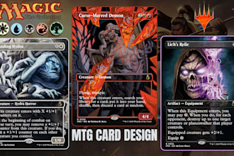 create custom mtg card, tcg card and board game design