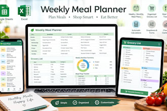 create urgent weekly meal planner spreadsheet google sheets excel grocery list