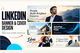 design linkedin banner, facebook cover and twitter header