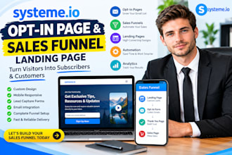 create systeme io opt in page and sales funnel landing page